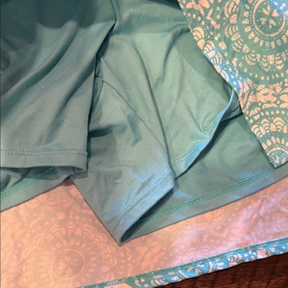 Tranquility by Colorado Clothing Green Patterned Mini Skort - Picture 3 of 7